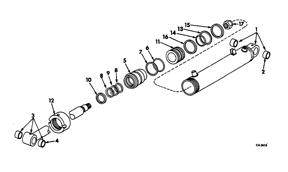 Схема запчастей Case 3400 - (087) - HYDRAULIC BUCKET CYLINDER (35) - HYDRAULIC SYSTEMS