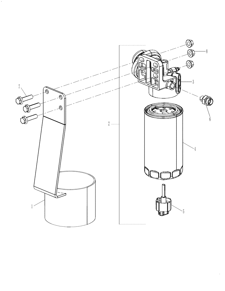 Схема запчастей Case 721F - (10.206.03) - FUEL FILTER AND CONNECTIONS WITHOUT HEAT (10) - ENGINE