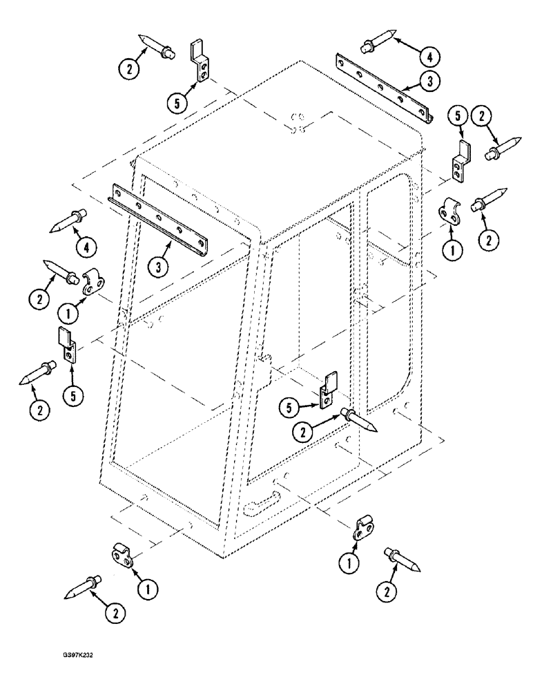 Схема запчастей Case 888 - (9E-18) - P3036976 CAB PROTECTION (09) - CHASSIS