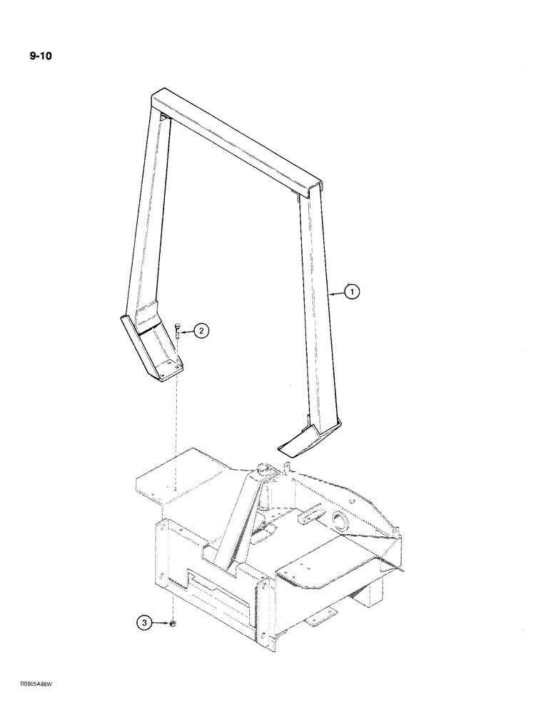 Схема запчастей Case MAXI-SNEAKER C - (9-10) - ROLL OVER PROTECTIVE STRUCTURE (09) - CHASSIS/ATTACHMENTS