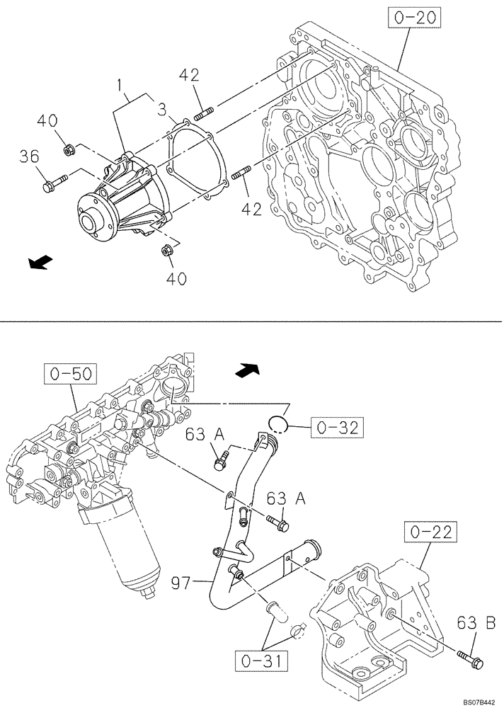 Схема запчастей Case CX160B - (02-24) - WATER PUMP SYSTEM (02) - ENGINE