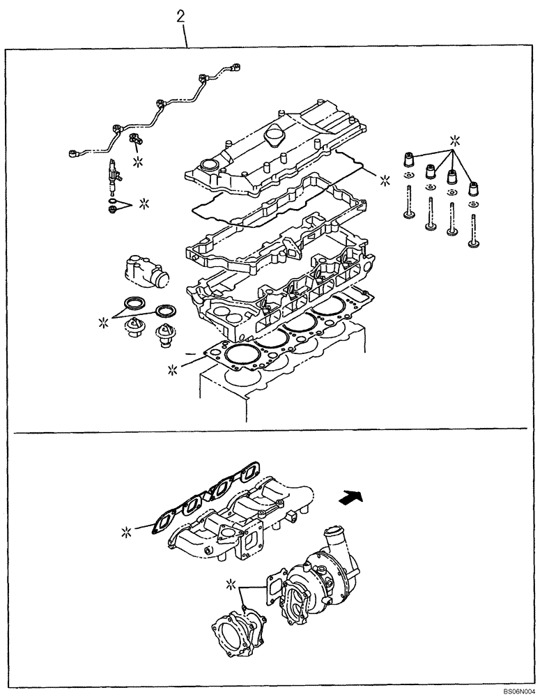 Схема запчастей Case CX210B - (02-09) - PACKAGE SEALS - ENGINE (02) - ENGINE