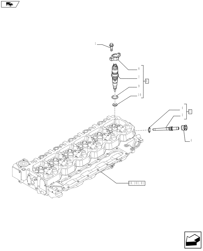 Схема запчастей Case F4HFE613F E003 - (10.218.02) - INJECTION EQUIPMENT - INJECTOR (504129392) (10) - ENGINE