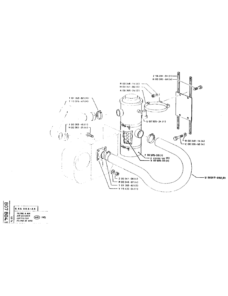 Схема запчастей Case LC80 - (032) - AIR CLEANER 