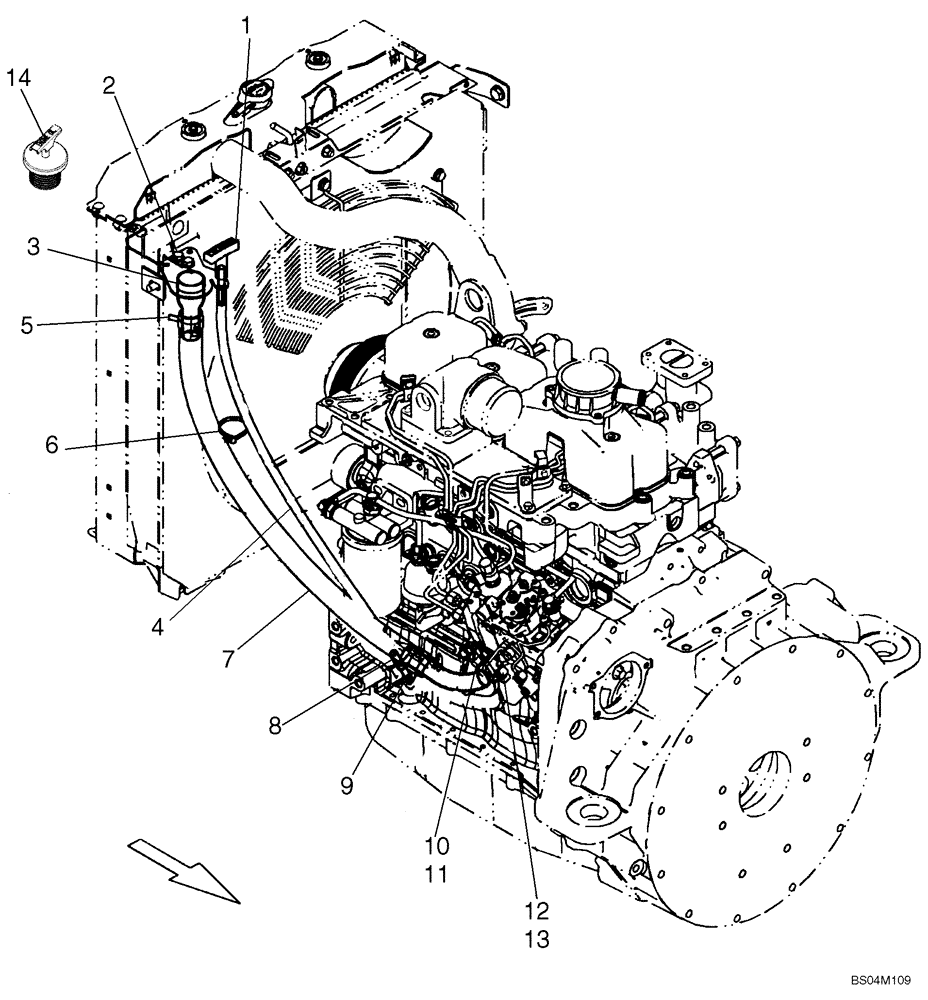 Схема запчастей Case 440CT - (02-07) - OIL FILL, ENGINE (02) - ENGINE