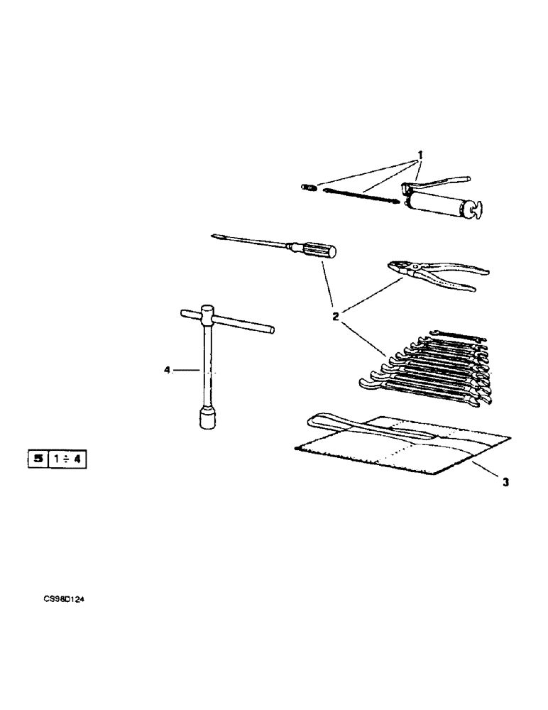 Схема запчастей Case 221B - (9-62) - TOOLS, 121B (DAH1215912-) / 221B (DAH2215913-) (09) - CHASSIS/ATTACHMENTS