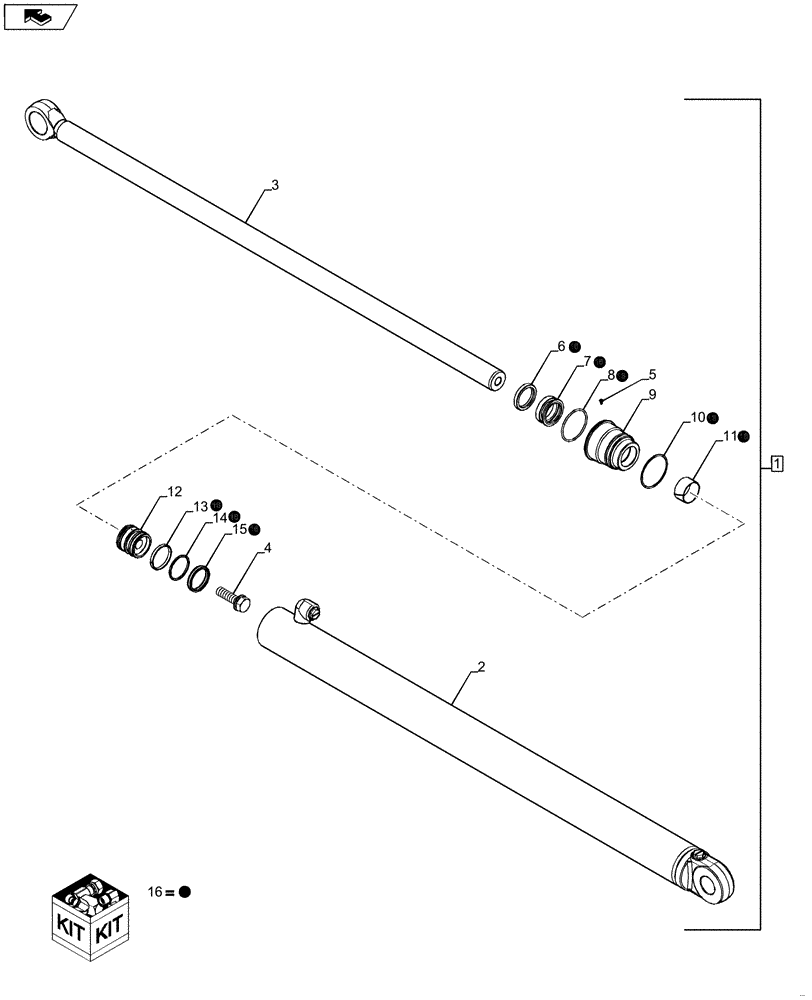 Схема запчастей Case 580SN WT - (35.740.01[02]) - CYLINDER - BACKHOE EXTENDABLE DIPPER (580N,580SN, 580SN WT) (35) - HYDRAULIC SYSTEMS