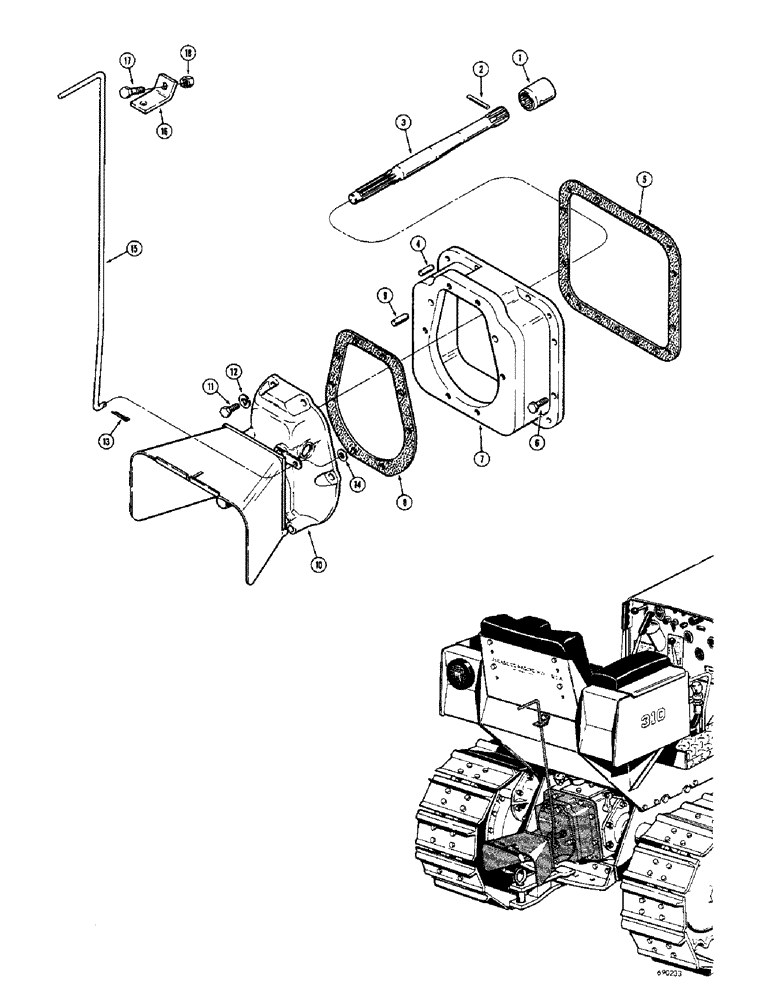 Схема запчастей Case 310G - (254) - P.T.O. ADAPTER AND CONTROL (05) - UPPERSTRUCTURE CHASSIS