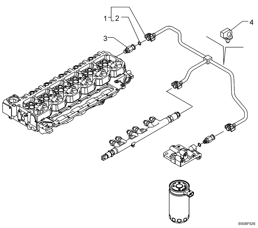 Схема запчастей Case 1150K - (03-09) - FUEL INJECTION SYSTEM - DRAIN LINE (03) - FUEL SYSTEM