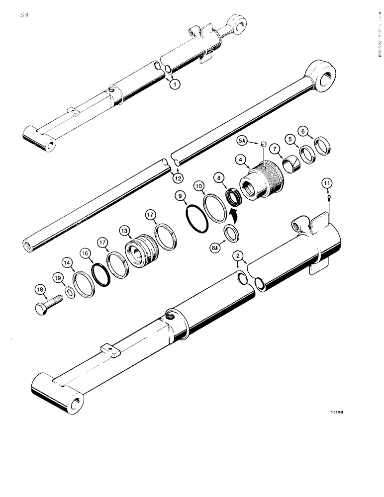 Схема запчастей Case 35WL - (54) - G101183 DIPPER EXTENSION CYLINDER 