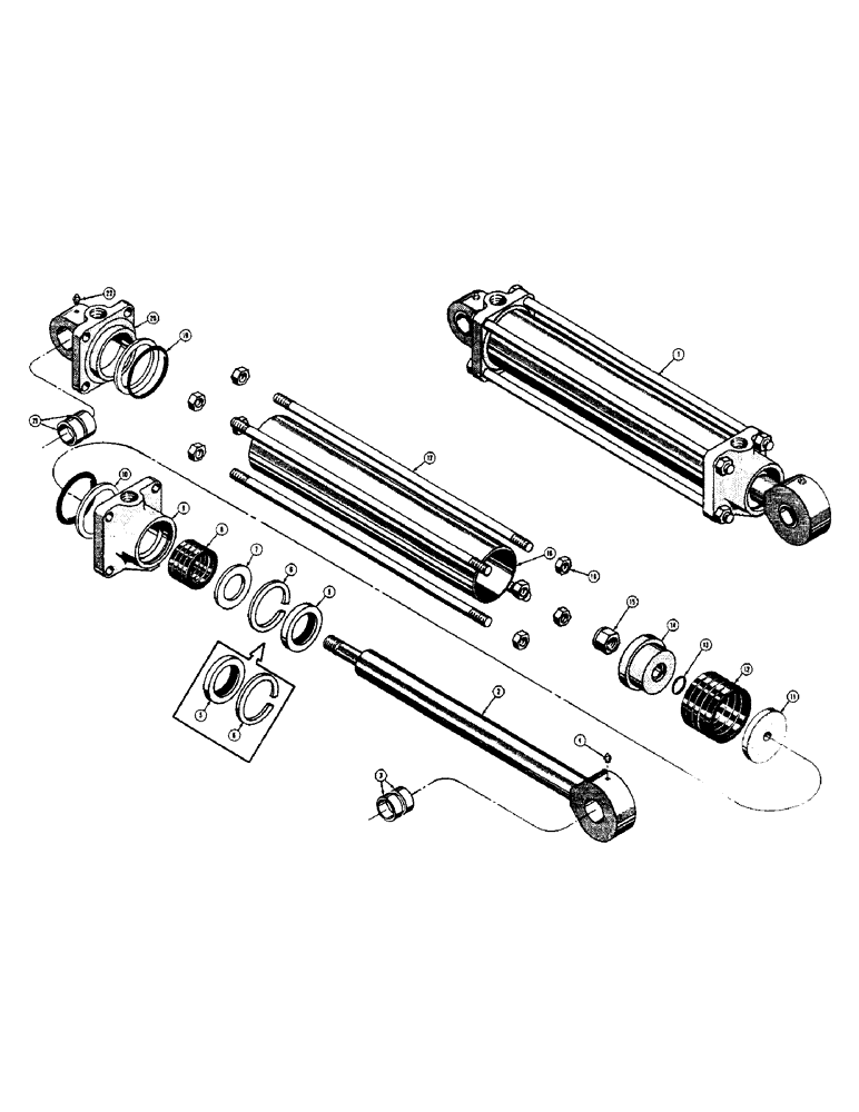 Схема запчастей Case 420 - (104) - D23808 LOADER BUCKET HYDRAULIC CYLINDER (07) - HYDRAULIC SYSTEM