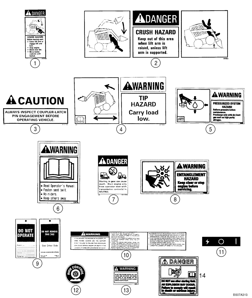 Схема запчастей Case 40XT - (09-60) - DECALS - ENGLISH (09) - CHASSIS