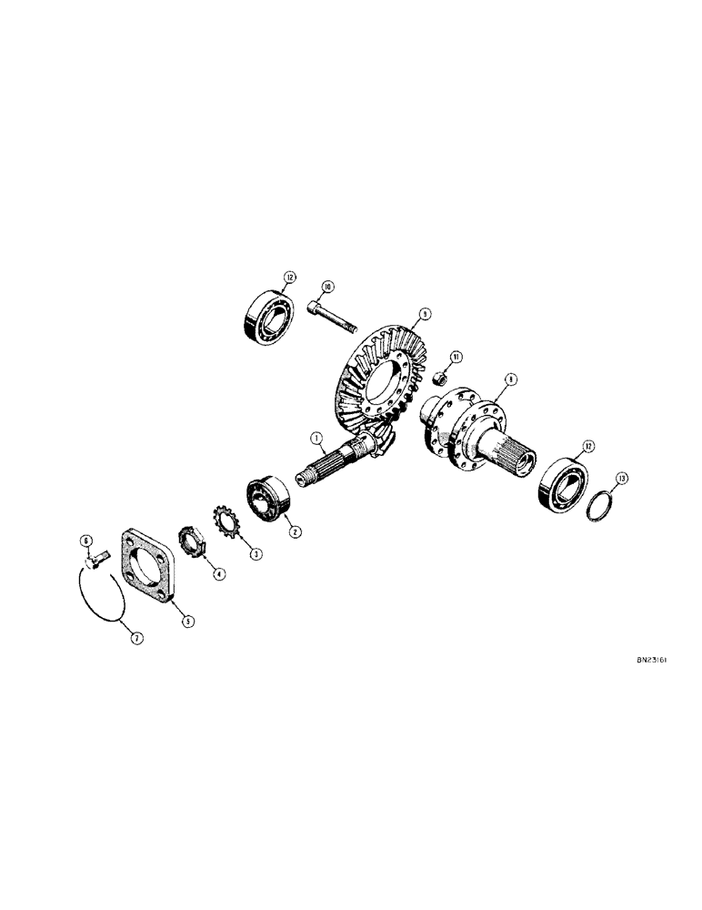 Схема запчастей Case 420 - (186) - C-3 WINCH PINION AND BEVEL GEARS (05) - UPPERSTRUCTURE CHASSIS