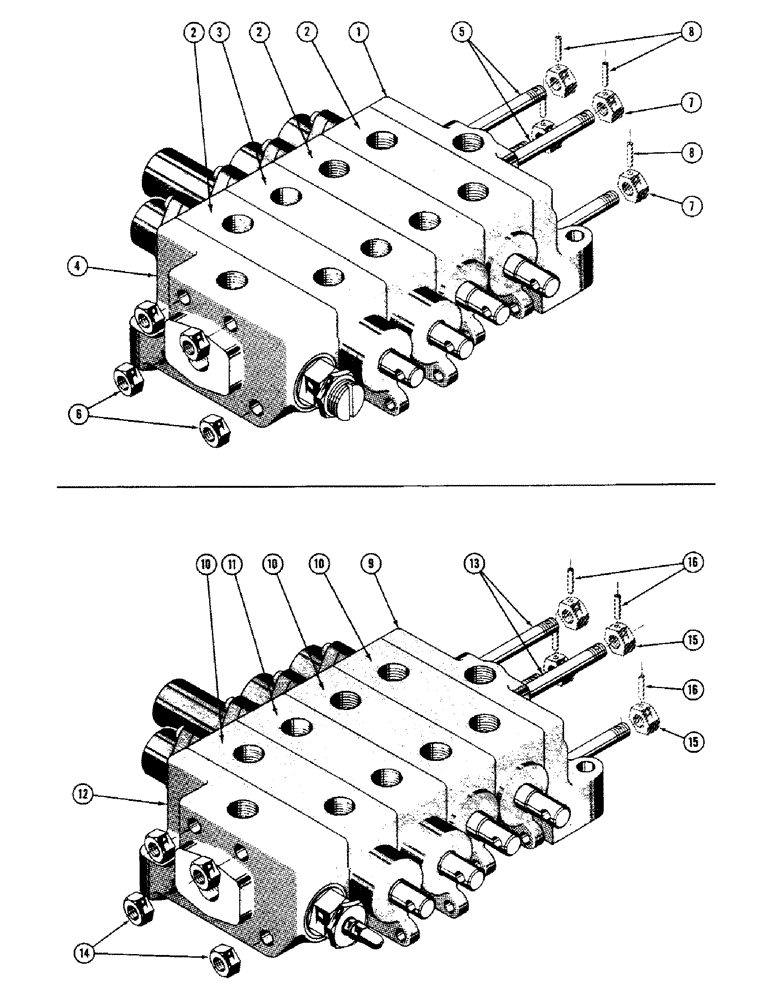 Схема запчастей Case 800 - (302) - HYDRAULIC VALVE ASSEMBLIES, END SECTIONS, CENTER SECTIONS (07) - HYDRAULIC SYSTEM