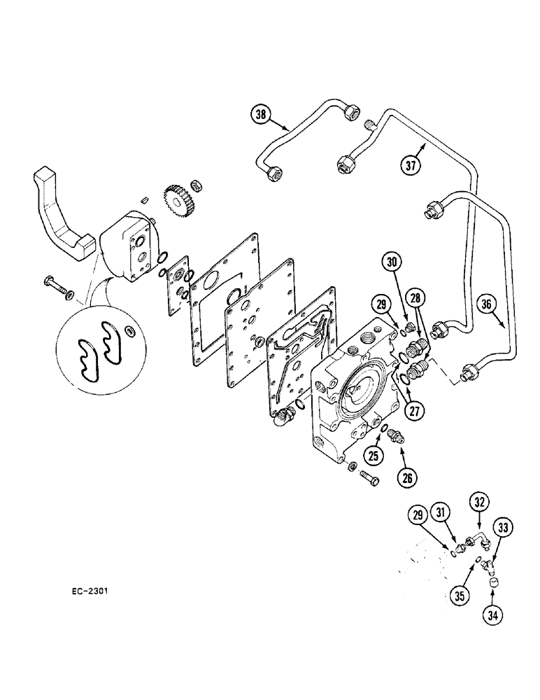 Схема запчастей Case 380B - (8-240) - HYDRAULIC POWER SUPPLY AND MULTI-CONTROL VALVE (CONTD) (08) - HYDRAULICS