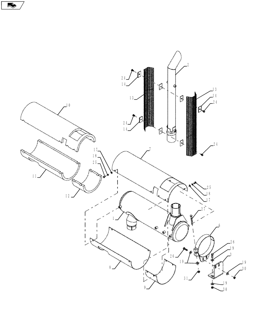 Схема запчастей Case PT240 - (10.254.01[02]) - EXHAUST PARTS (10) - ENGINE