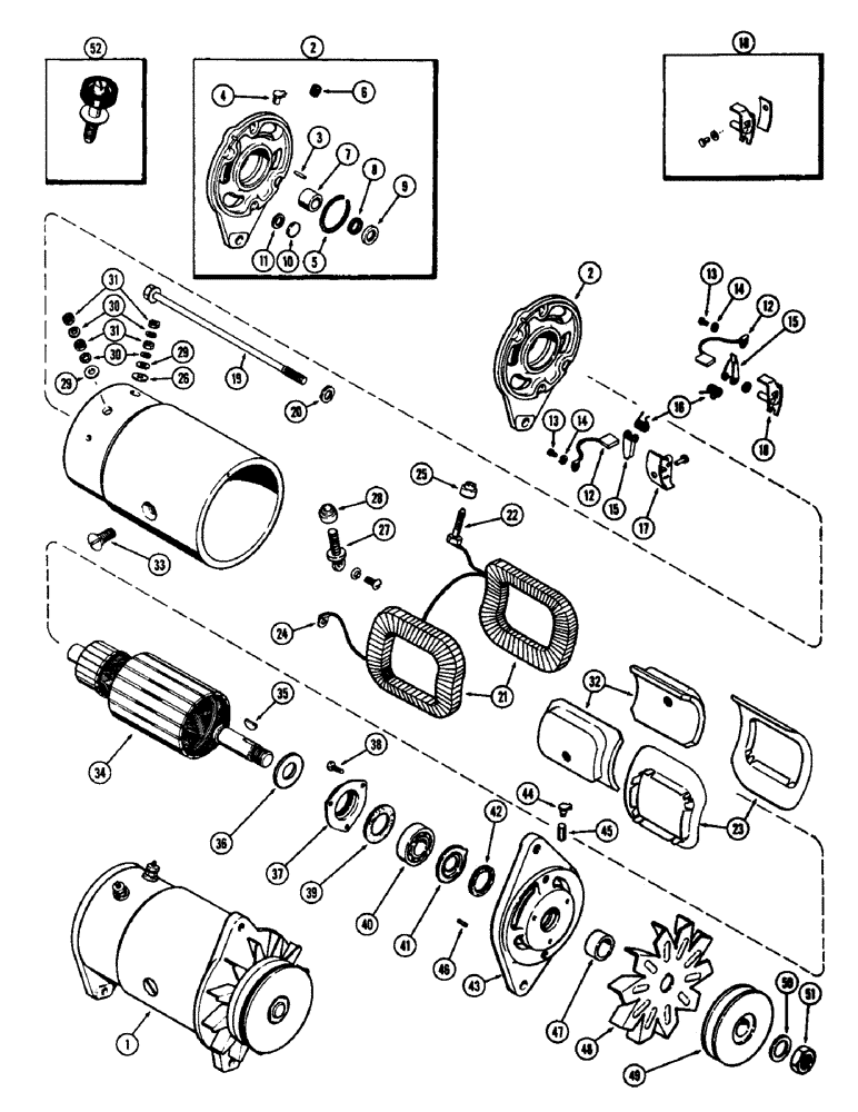 Схема запчастей Case 480CK - (068) - A36563 GENERATOR, (188) DIESEL ENGINE 