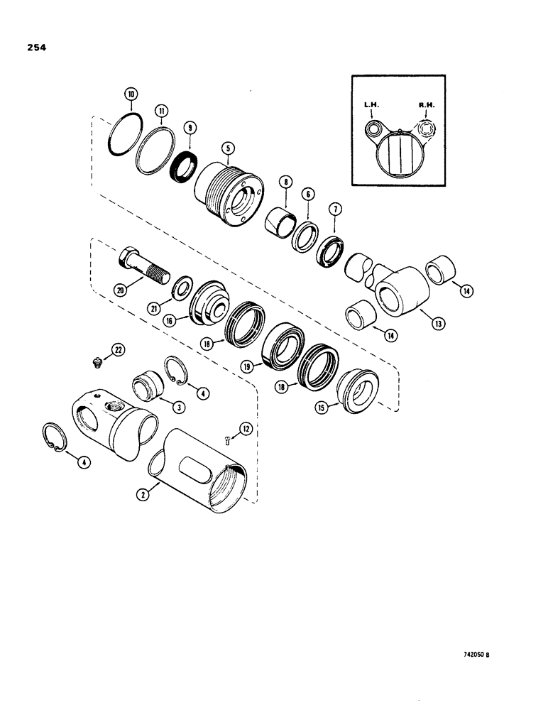 Схема запчастей Case 35 - (254) - G32725 AND G32726 BACKHOE STABILIZER CYLINDERS, USED ON MODELS WITHOUT CAB 