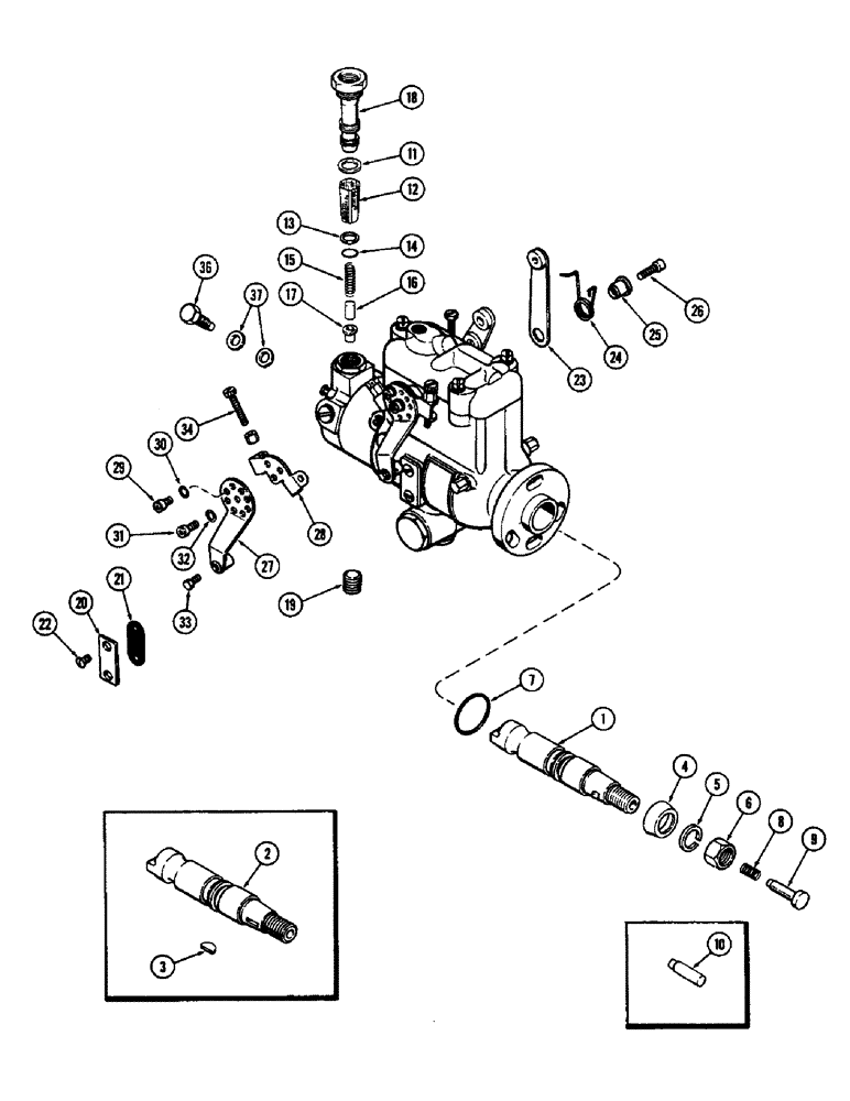 Схема запчастей Case 580B - (046) - FUEL INJECTION PUMP, (188) DIESEL ENGINE, 1ST USED ENG. SN 2726393 (03) - FUEL SYSTEM