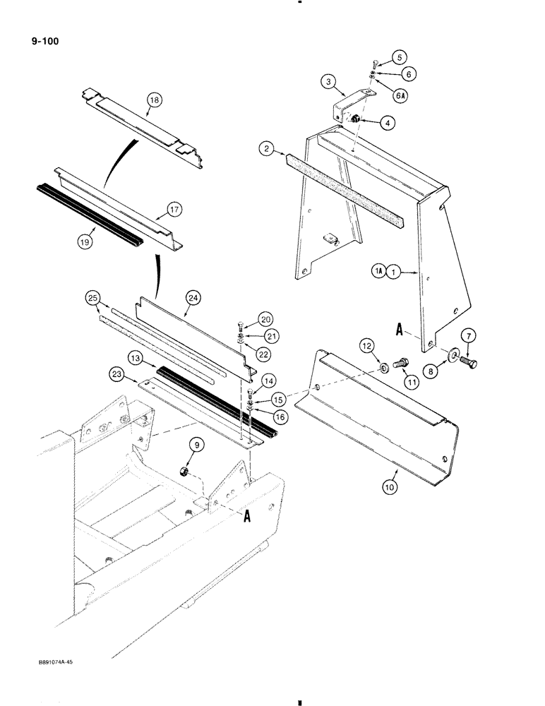 Схема запчастей Case 580K - (9-100) - RADIATOR SHROUD, PUMP GUARD, AND FRONT COVERS (09) - CHASSIS/ATTACHMENTS