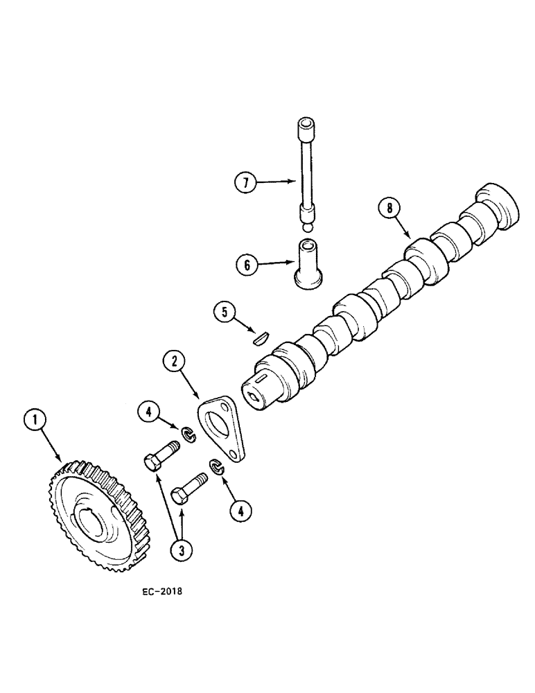 Схема запчастей Case 380B - (2-44) - CAMSHAFT (02) - ENGINE