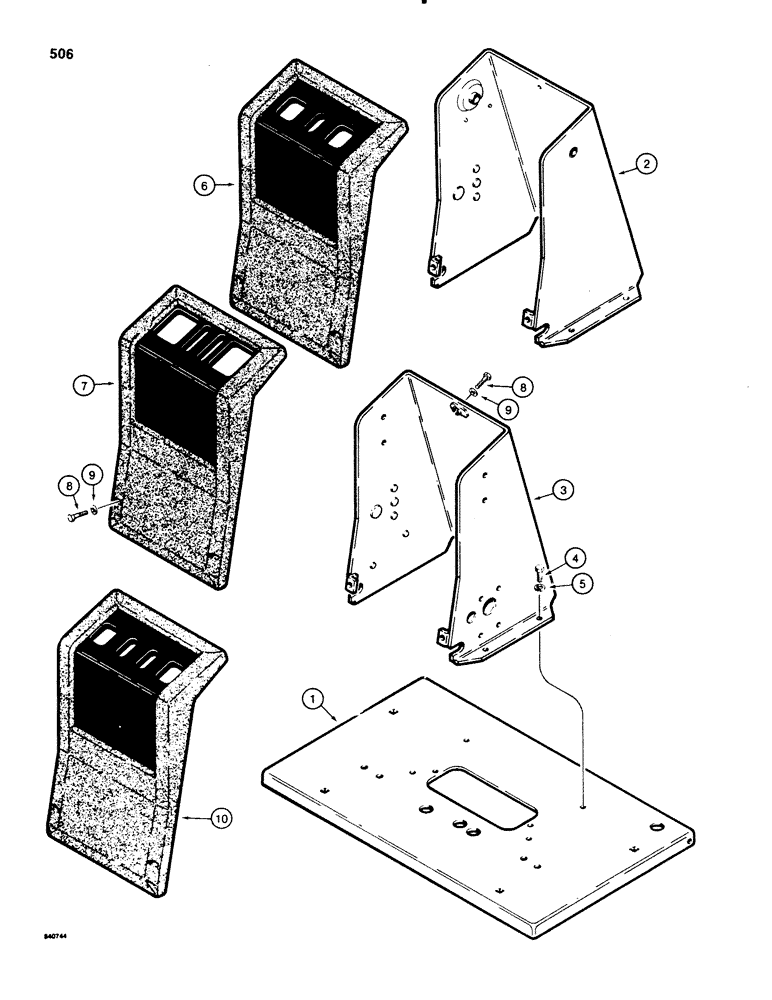 Схема запчастей Case 580E - (506) - BACKHOE CONTROL TOWER (09) - CHASSIS/ATTACHMENTS