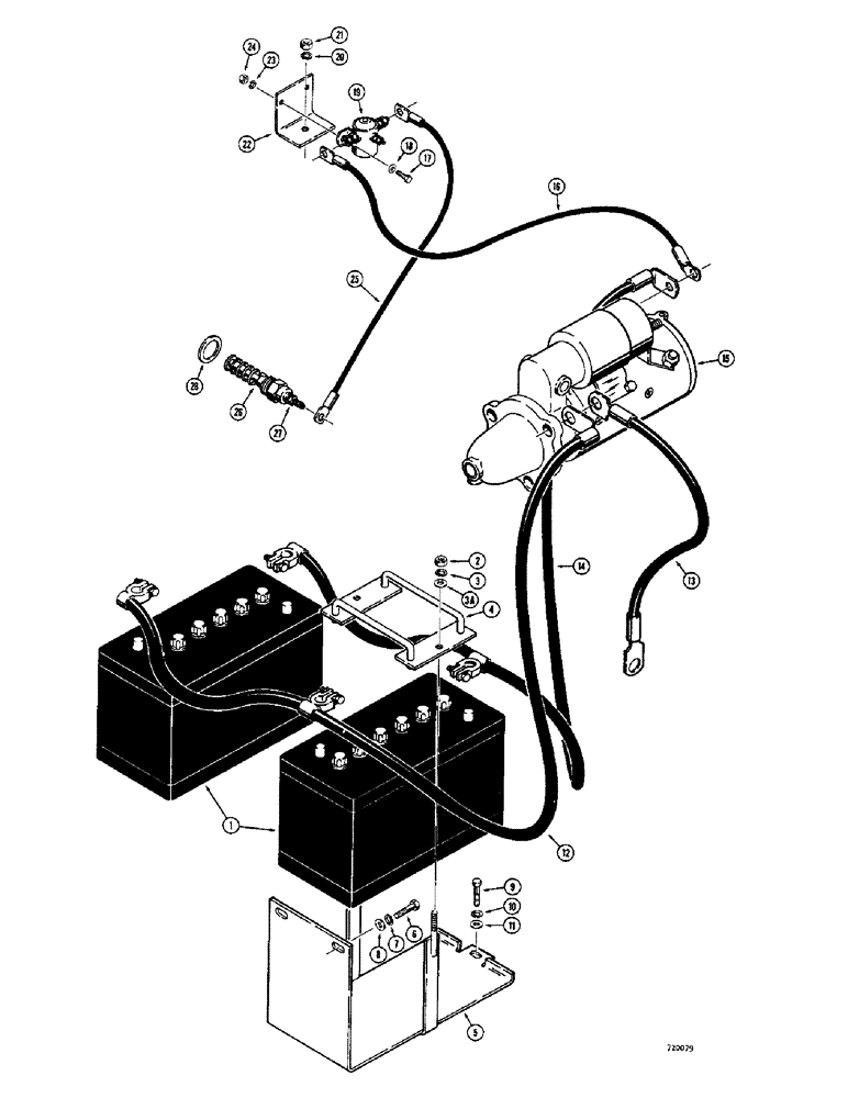 Схема запчастей Case 680CK - (048) - ELECTRICAL SYSTEM, BATTERIES, CABLES AND ENGINE PRE-HEATER (55) - ELECTRICAL SYSTEMS