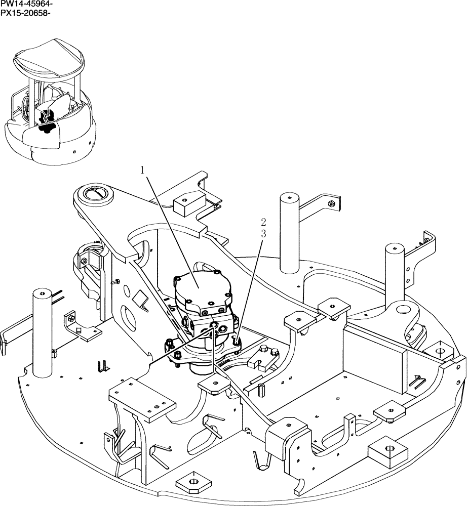 Схема запчастей Case CX31B - (074-01[1]) - MOTOR INSTAL, SWING (00) - GENERAL & PICTORIAL INDEX