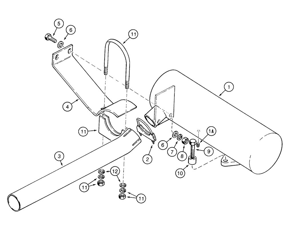 Схема запчастей Case 1835C - (2-10) - MUFFLER AND EXHAUST SYSTEM, DIESEL MODELS ONLY (02) - ENGINE