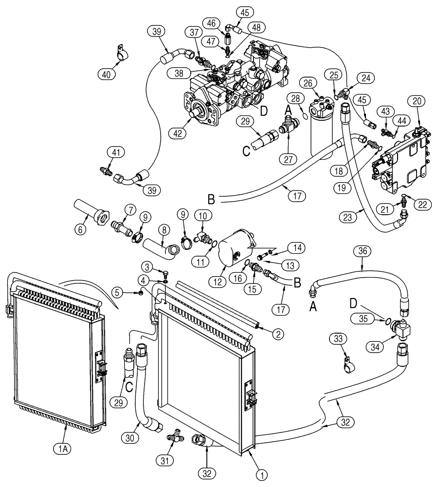 Схема запчастей Case 75XT - (06-01) - HYDROSTATICS - PUMP, SUPPLY AND RETURN (06) - POWER TRAIN