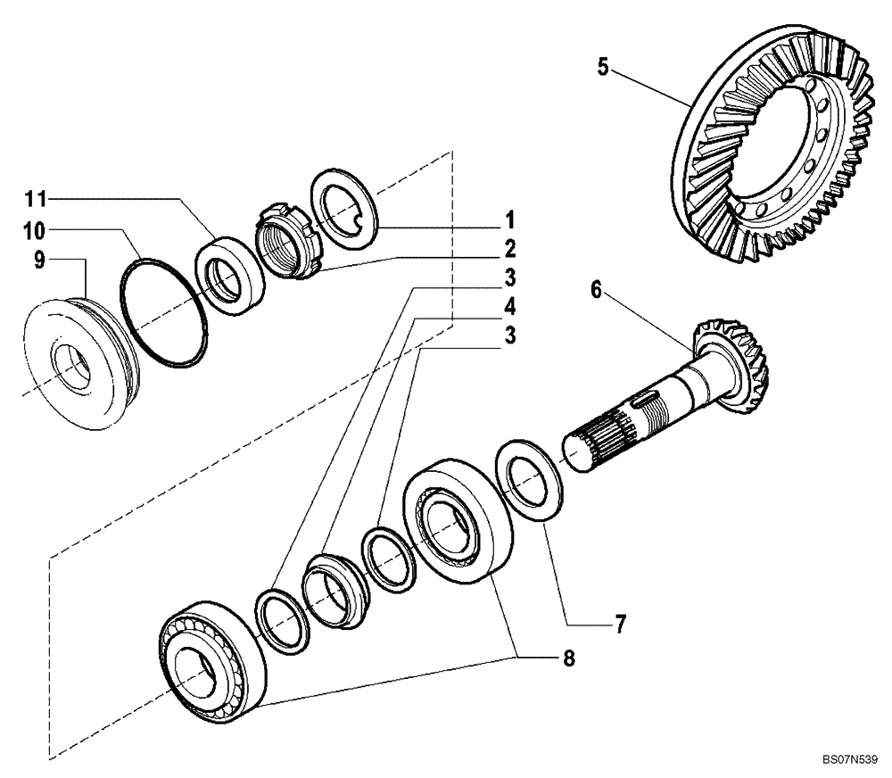 Схема запчастей Case 590SM - (06-08) - AXLE, FRONT DRIVE - RING AND PINION (06) - POWER TRAIN