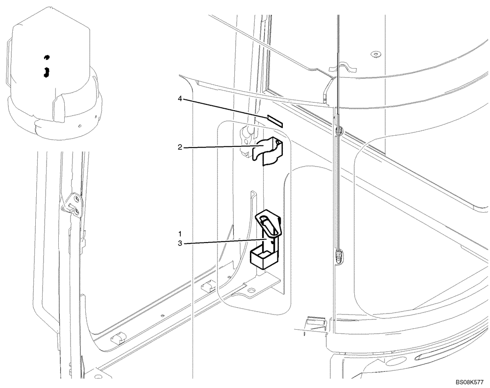 Схема запчастей Case CX27B BTW - (01-054) - HOLDER ASSY (PW02C01344F1) (90) - PLATFORM, CAB, BODYWORK AND DECALS