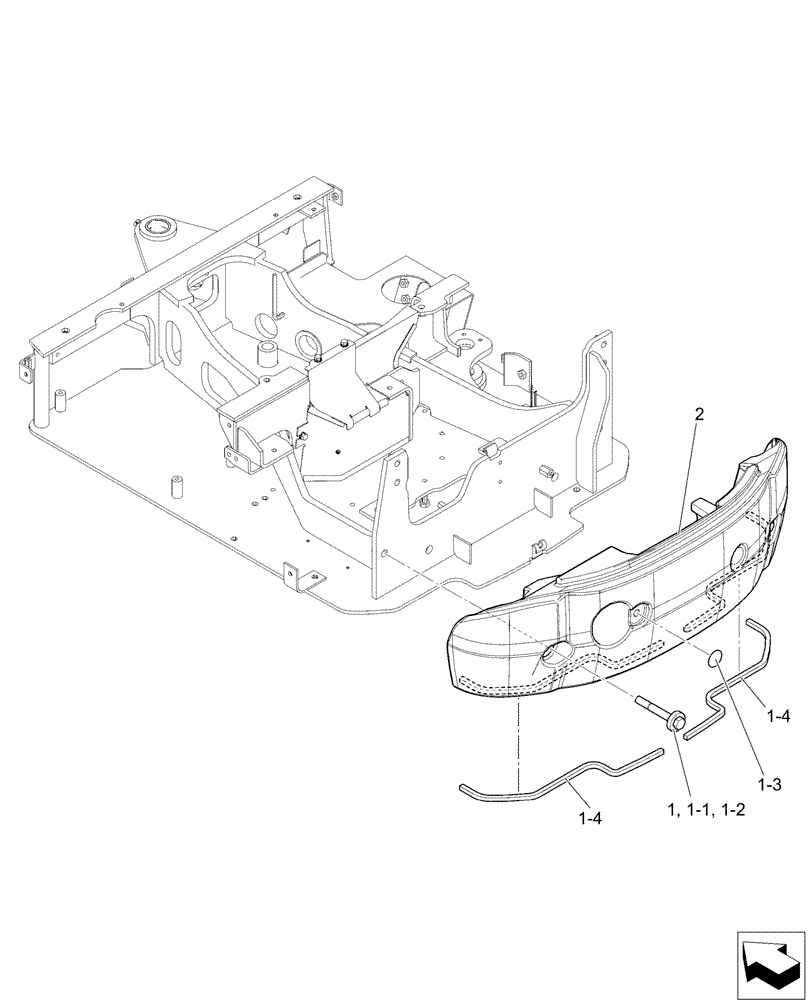 Схема запчастей Case CX17B - (01-002) - COUNTERWEIGHT INSTAL (39) - FRAMES AND BALLASTING