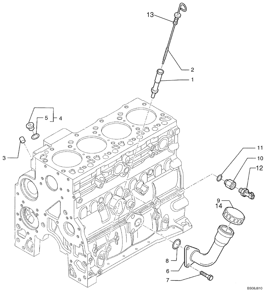 Схема запчастей Case 580SM - (02-30) - ENGINE, OIL (02) - ENGINE