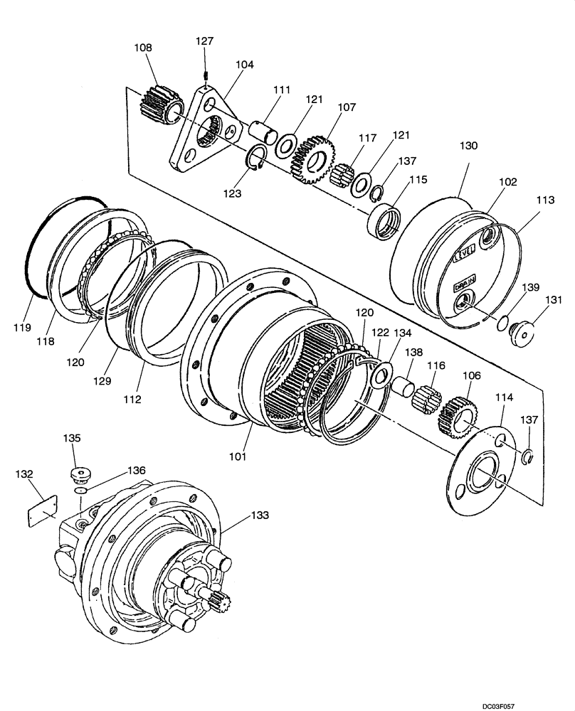 Схема запчастей Case CX14 - (06-02[00]) - MOTOR - TRACK DRIVE, REDUCTION (06) - POWER TRAIN