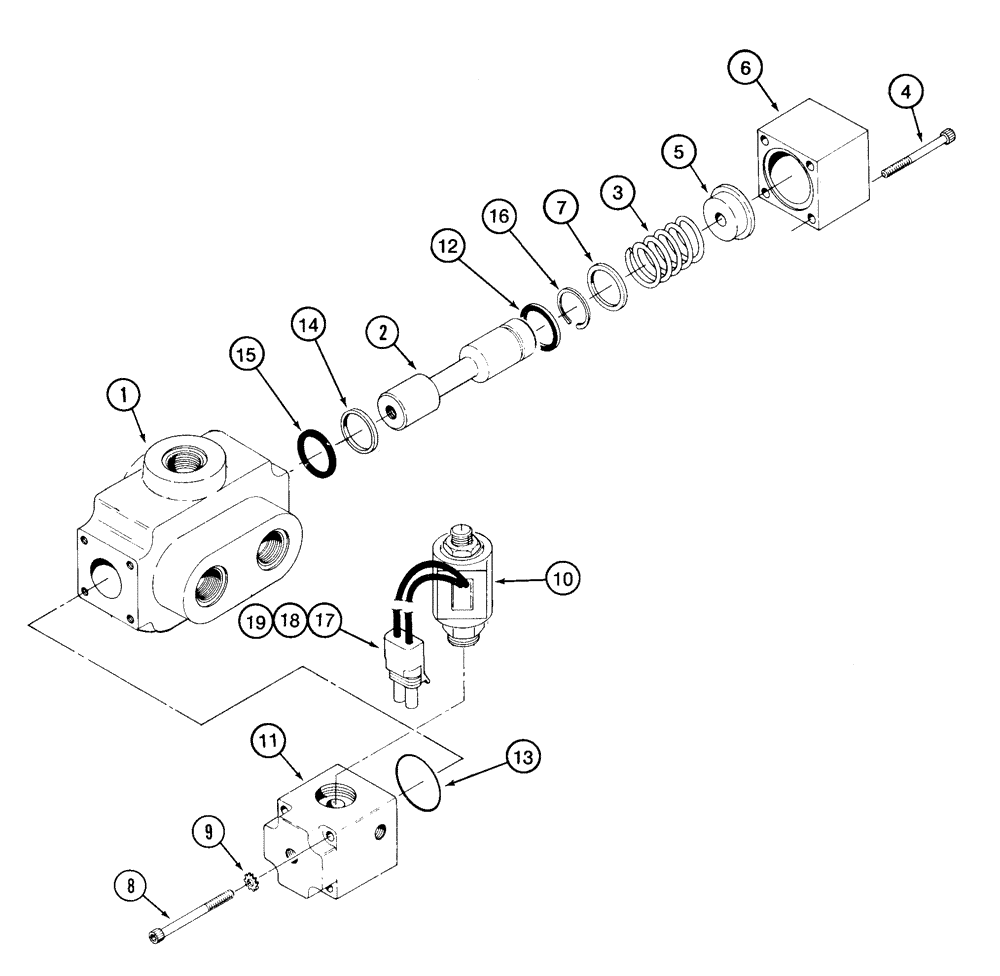 Схема запчастей Case 721C - (08-61) - VALVE ASSY - RIDE CONTROL, MASTER DIRECTIONAL (08) - HYDRAULICS