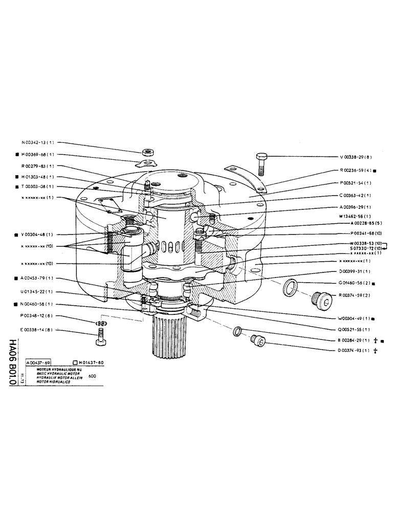 Схема запчастей Case TC45 - (168) - BASIC HYDRAULIC MOTOR 