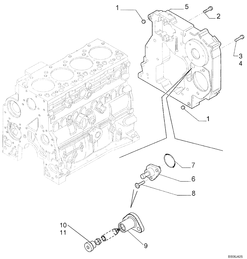 Схема запчастей Case 580M - (02-12) - CYLINDER BLOCK - COVERS (02) - ENGINE