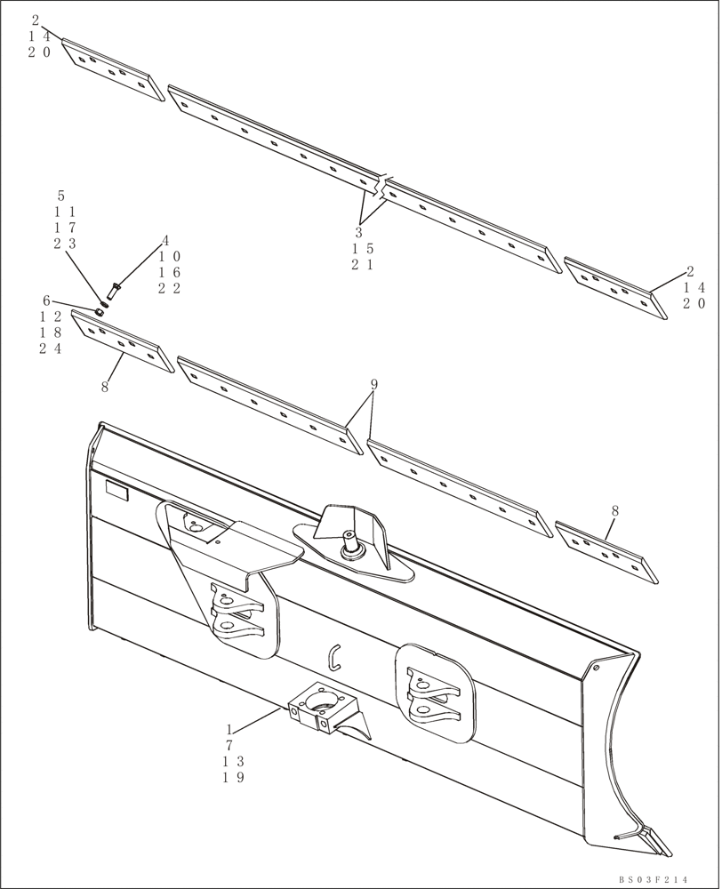 Схема запчастей Case 850K - (09-03) - BLADE, DOZER - EDGES, CUTTING (09) - CHASSIS/ATTACHMENTS