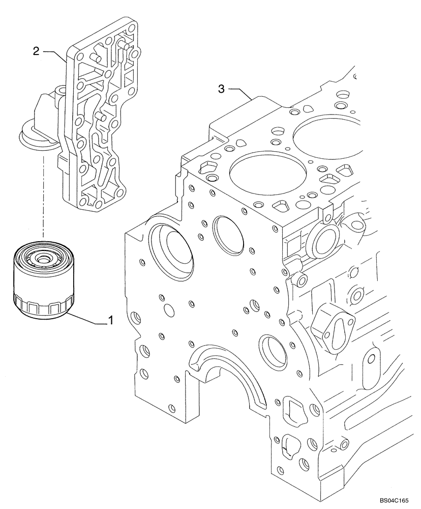 Схема запчастей Case 435 - (02-28) - OIL FILTERS - ENGINE (02) - ENGINE