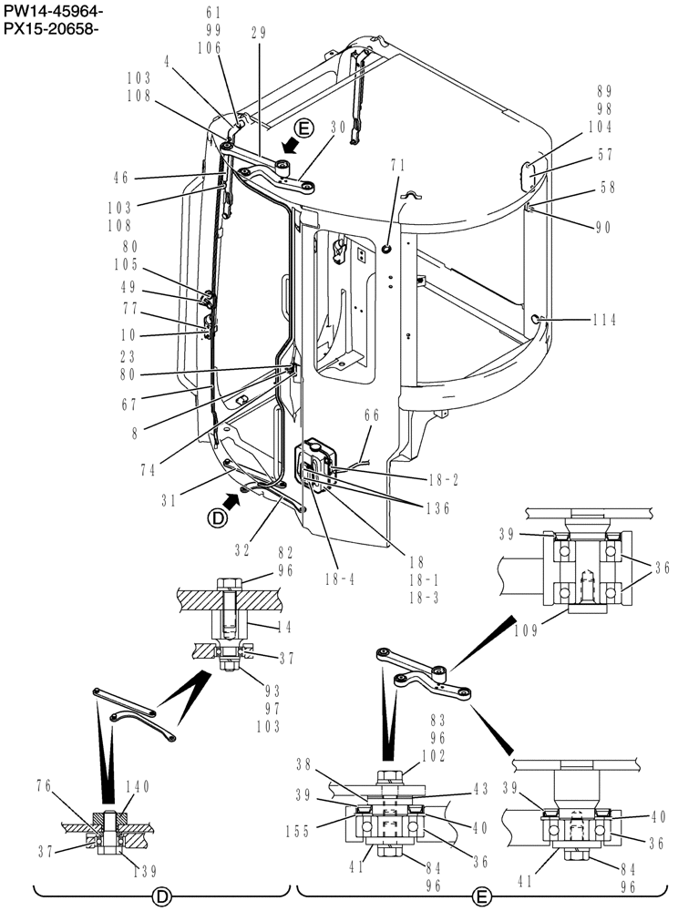 Схема запчастей Case CX31B - (180-17[2]) - CAB ASSEMBLY (00) - GENERAL & PICTORIAL INDEX