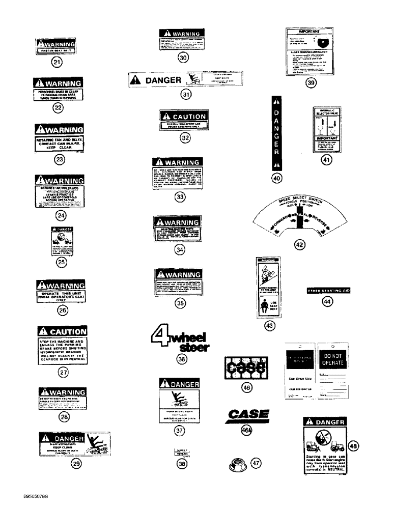 Схема запчастей Case 860 - (9-120) - DECALS (09) - CHASSIS/ATTACHMENTS