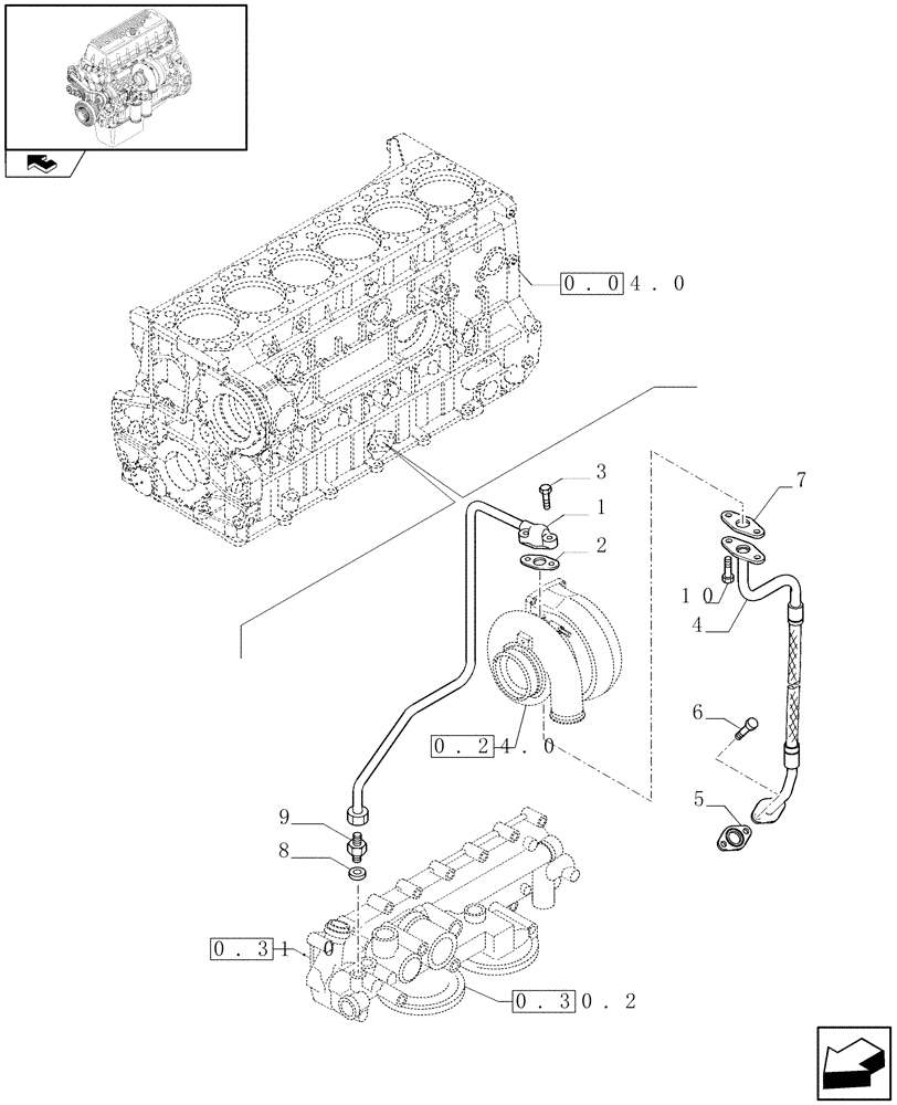 Схема запчастей Case F3AE0684P E909 - (0.30.63) - TURBOBLOWER PIPES (504217550 - 504053494) 