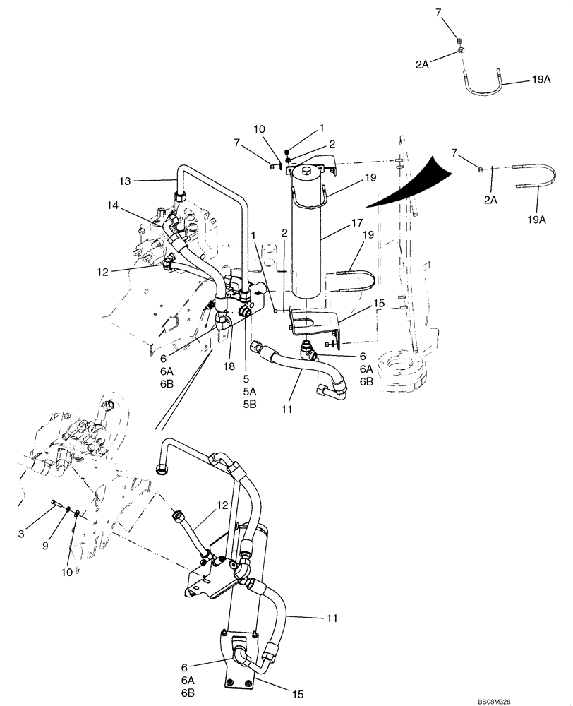 Схема запчастей Case 821E - (08-15) - HYDRAULICS - RIDE CONTROL (08) - HYDRAULICS