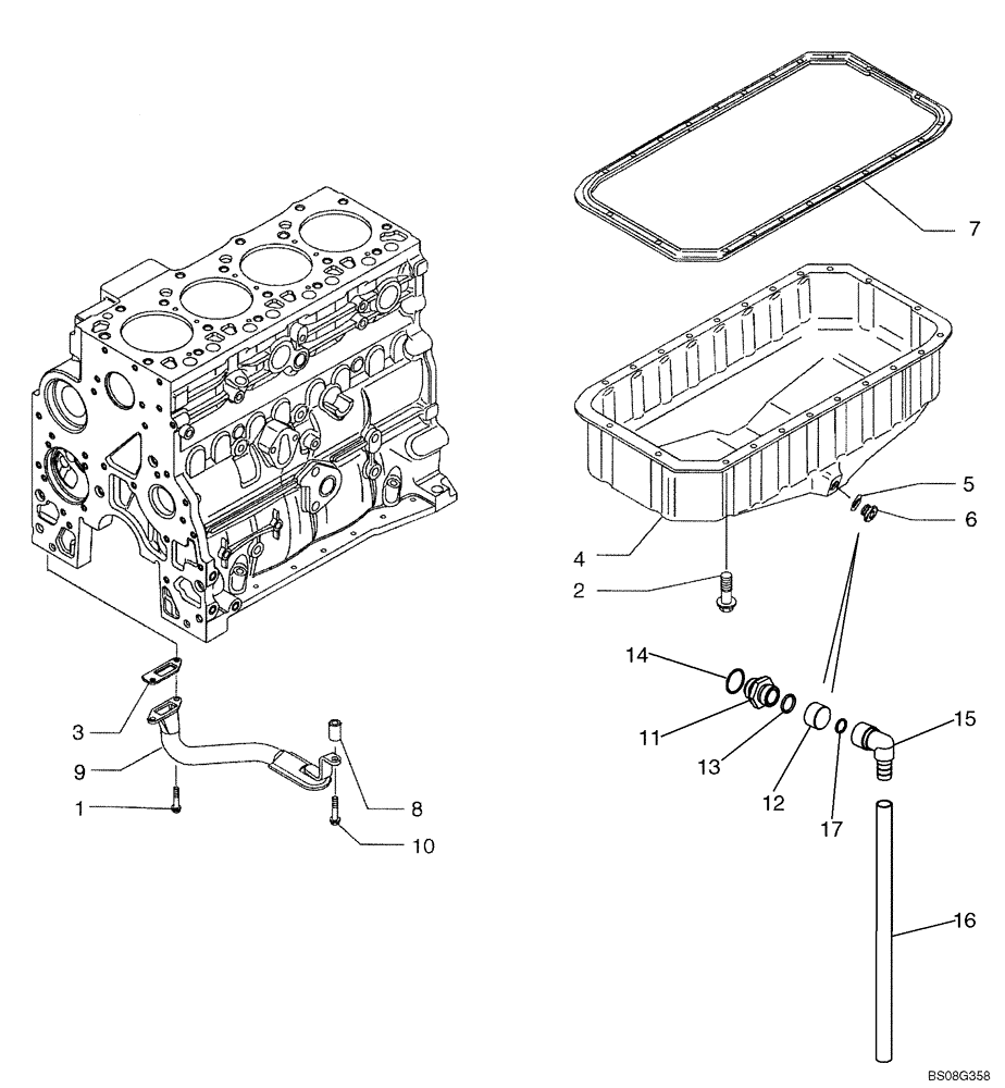 Схема запчастей Case 580M - (02-11) - OIL PUMP, PAN (02) - ENGINE