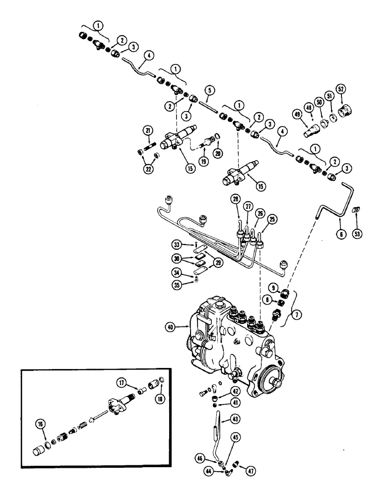 Схема запчастей Case W7 - (034) - FUEL INJECTION SYSTEM, (301) DIESEL ENGINE (03) - FUEL SYSTEM