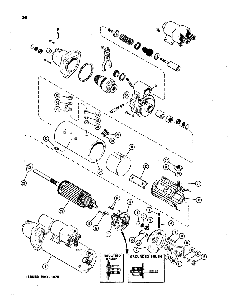 Схема запчастей Case W24B - (036) - R26137 STARTER, (504BD) DIESEL ENGINE, USED WITH INSTRUMENT WITH INSTRUMENT CLUSTER (04) - ELECTRICAL SYSTEMS