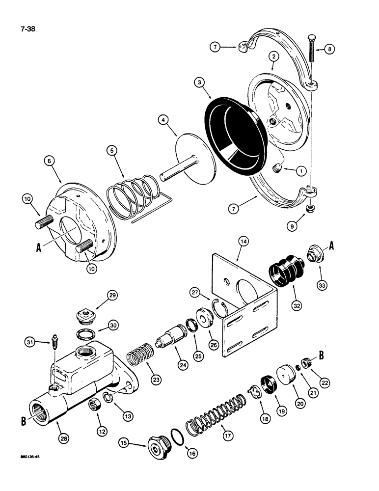 Схема запчастей Case W14B - (7-38) - BRAKE ACTUATOR - L117713 (07) - BRAKES