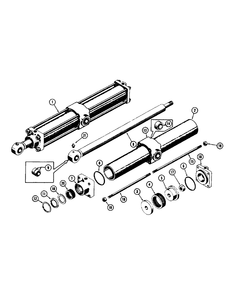 Схема запчастей Case 1000 - (272) - 71070 SCARIFIER HYDRAULIC CYLINDER (07) - HYDRAULIC SYSTEM