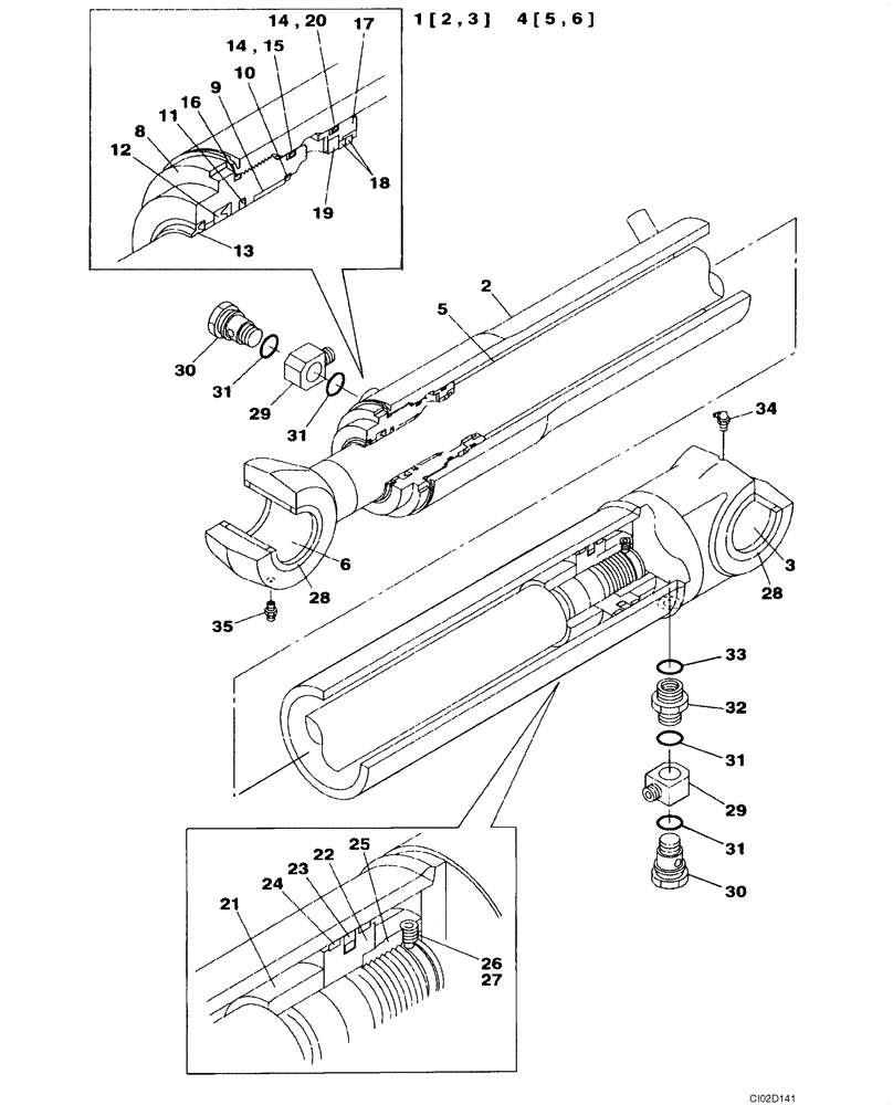 Схема запчастей Case CX75SR - (08-31) - CYLINDER ASSY, STANDARD BOOM - MODELS WITH LOAD HOLD (08) - HYDRAULICS